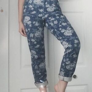 Ralph Lauren Blue and Cream Patterned Jeans